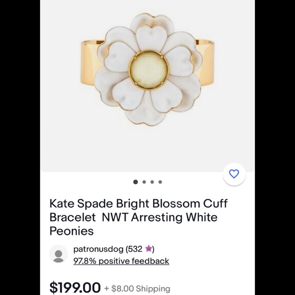 Kate Spade Bright Blossom Cuff Bracelet & matching earrings - Picture 12 of 12